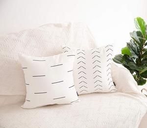 <strong>Decorative</strong> <strong>Throw</strong> <strong>Pillow</strong> Covers for Couch 100% Cotton Modern Design or Sofa <strong>Pillows</strong> Case Faux Leather 18 X 18 Inch - Product Image 4