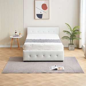 <span class=keywords><strong>Lit</strong></span> plateforme moderne en tissu bouclé beige avec boutons en cristal, capitonné, pour filles, tailles Queen et King, avec <span class=keywords><strong>lit</strong></span> <span class=keywords><strong>gigogne</strong></span> rembourré doux - Product Image 5