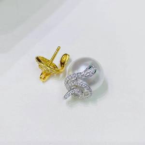 Pendentif en argent S925 avec perles rondes de 11-13 mm pour femmes, accessoires en perles DIY 31248, chapeau de Noël vide, pendentif tendance - Product Image 3