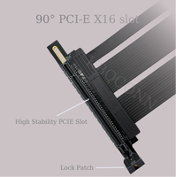 Câble d'extension GPU PCIe 4.0 X16 16GT/s haute vitesse, cordon blindé à âme en cuivre à angle droit de 90 degrés pour montage vertical