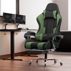 Chaise de jeu inclinable avec barre lumineuse LED RGB au design moderne, en cuir PU, échantillon gratuit pour les joueurs, vente en gros Green Factory - Product Image 1