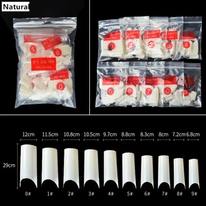 Misscheering 500 unids/set acrílico francés estilo <span class=keywords><strong>Natural</strong></span> uñas falsas consejos U-Forma de - Product Image 4