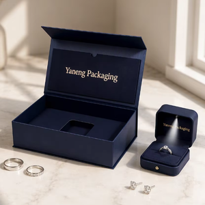 Boîte à bijoux haut de gamme personnalisée avec logo, pour bagues, boucles d'oreilles et pendentifs, écologique, vente en gros du fabricant, certifiée ISO RoHS - Product Image 1