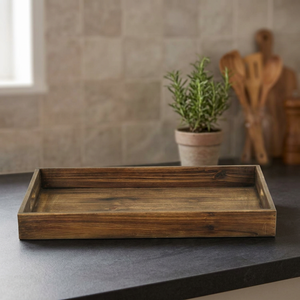 Bandeja Rectangular Clásica de Madera Maciza Heritage, Elegante Plato para Servir, Vajilla para Uso Diario, Plato para Servir Comida, Juego de Vajilla - Product Image 1
