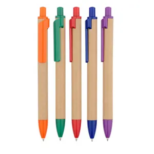 PROMSIGNAL E19175 stylo en papier kraft personnalisé promotionnel naturel gravé stylos écologiques avec Logo