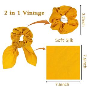 Groothandel strik scrunchies kwast geknoopte satijnen scrunchies eenvoudige effen kleur scrunchies voor vrouwen - Product Image 2