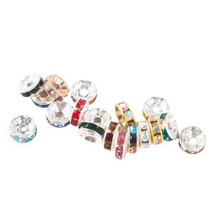 Rhinestone Spacer <b>Beads</b> Round Crystal Plated For Jewelry Making 8mm - Product Image 5