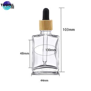 Carré plat Transparent peut traiter la couleur verre compte-gouttes essence bouteille d'huile essentielle - Product Image 5