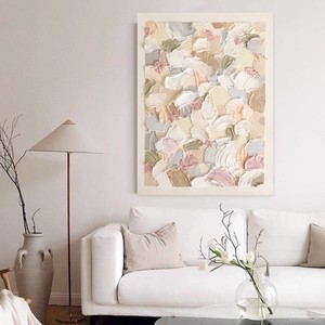 Hand Painted Oil Painting Modern Minimalist Textured Art Creamy Abstract <b>Wall</b> Decor For Living Room Sofa Background Metal <b>Frame</b> - Product Image 4