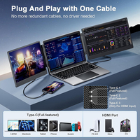 Moniteur Portable 14 Pouces FHD 1080P en Promotion 2026 – Écran d'Extension pour Ordinateur Portable avec Support Intégré, Plug and Play, Compatible avec les Ordinateurs Portables de 13 à 17 Pouces