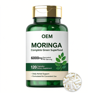 Cápsulas de Moringa de Alta Potencia OEM 6000mg, Extracto Concentrado, Sin GMO, Sin Gluten, 120 Cápsulas Vegetales - Product Image 1