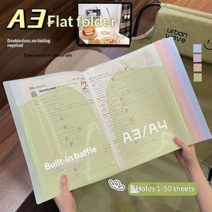 <b>A3</b> PP Translucent Multi-Page Clamp Test <b>Paper</b> Folder Storage Bag Loose-Leaf Student Document Holder Large Capacity High School - Product Image 1