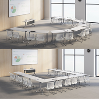 Table de formation mobile moderne et élégante en alliage d'aluminium, table de travail mobile, bureau, mobilier de bureau, table de bureau