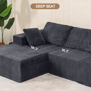 <b>Convertible</b> Sofa <b>Bed</b> Set PolyesterDeep Seat Comfy Loveseat No Assembly Required Modern Design for Apartment Hotel Living - Product Image 4