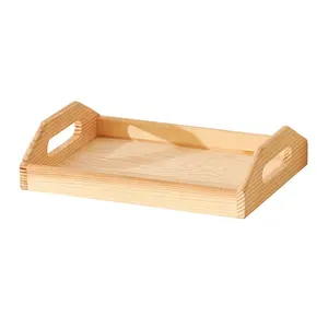Bandeja de servir utensílios de cozinha Bandeja de madeira para servir Bandeja de servir de madeira clássica de alta qualidade
