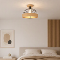 Éclairage décoratif moderne de haute qualité, rond en fer avec bois, luminaires encastrés LED pour plafond, pour salon, chambre à coucher
