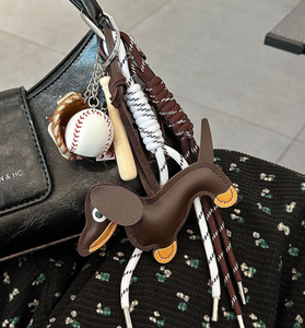 Charm per Borsa a Forma di Bassotto in Pelle PU, Charm Mini Cane Carino per Chiavi, Regalo Animale Durevole - Product Image 2