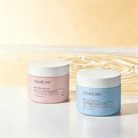Nouveaux pots en verre cylindriques de luxe pour crèmes visage et mains, avec impression sérigraphique personnalisée, 30g, 50g, 100g, avec bouchon à vis.