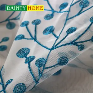 Vendita calda multicolore catena di filati ricamati puro tessuto per tende disegni di piante per soggiorno camera da letto