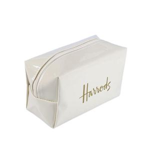 Estuche de Maquillaje para Mujer, con Logotipo Personalizado, Pequeño, de Viaje, de Cuero Blanco, con Cierre, Bolsa de Cosméticos de PVC - Product Image 4