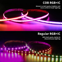 Bande lumineuse LED RGBIC adressable DMX SK6812 WS2812B USB DC5V/12V 10mm SMD5050 30/60/144LED/m 5-10M en rouleau
