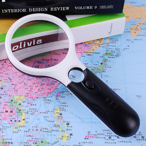 Loupe de lecture en plastique SuoLan 6902AB à double lentille avec 3 ampoules LED et support, haute puissance - Product Image 2