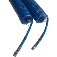 Tuyau d'air spiralé en PU haute élasticité, flexible, en polyuréthane, avec raccord en laiton de type Euro pour compresseur d'air