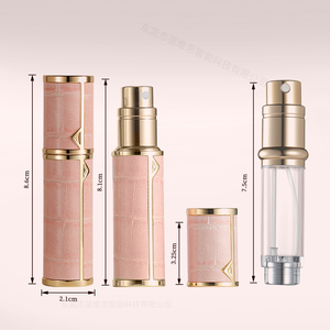Stock d'usine, logo personnalisable, étui en cuir, flacon <span class=keywords><strong>vaporisateur</strong></span> miniature de luxe pour <span class=keywords><strong>voyage</strong></span>, atomiseur de <span class=keywords><strong>parfum</strong></span> 5 ml - Product Image 4