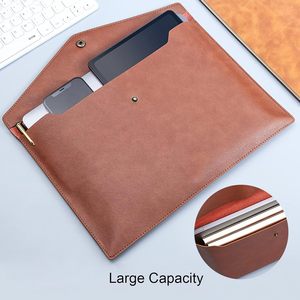 Nhà máy trực tiếp A4 tùy chỉnh PU Leather thư mục handmade phong bì trường hợp Snap đóng cửa cho tài liệu nộp hồ sơ mới bán hàng trực tiếp sản phẩm - Product Image 5