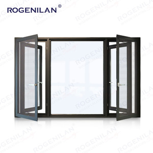 Rogenilan Aluminium Stratifié Verre Fenêtre battante Villa Extérieur Casement Bay Windows Avec Image Fixe Fenêtre - Product Image 3