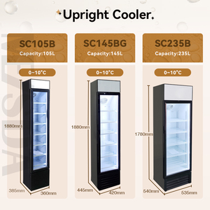 Meisda sc105b 105L Tùy Chỉnh Thẳng Đứng Cửa Kính Bia Hiển Thị Mát Showcase Thẳng Đứng Đồ Uống Tủ Lạnh - Product Image 4