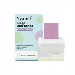 Bandes buccales botaniques dissolvables, 30 bandes, motif vague fluide turquoise, boîte métallique carrée, sachets individuels, OEM, marque privée - Product Image 1