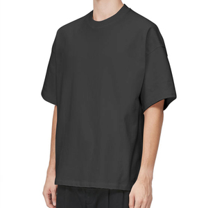 240 Gsm Cotton Heavyweight Cropped T Shirt Design <b>Drop</b> Shoulder T-Shirts Manufacturer Oversized Blank Men's Boxy Shirts - Product Image 3