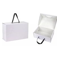 Boîte à chaussures personnalisée avec logo imprimé et poignée, boîte pliable en carton ondulé, boîte d'emballage portable pour chaussures et vêtements