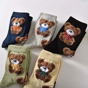 Cotton Socks <b>Bear</b> Jacquard Women's Over Knee Cartoon <b>Cute</b> Socks - Product Image 3