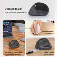 Mouse Komputer Gaming Vertikal 68g Ultra Ringan Ergonomis 2.4ghz 6d High Dpi 800-8000 300mah Dual Mode Kabel & Nirkabel