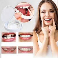 Housse en silicone pour prothèse dentaire Fonctionnalité à pression Facettes de blanchiment des dents en plastique multi-usages Fausses dents supérieures inférieures Accessoires dentaires