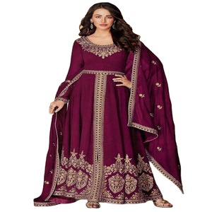 Ropa de fiesta de diseñador estilo indio para mujer, traje de boda Salwar Kameez con nueva moda colorida Dupatta precio al por mayor - Product Image 3