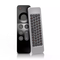 W3 Keyboard Mini Remote kontrol, tetikus udara suara nirkabel 2.4G untuk kotak TV Android Windows Mac OS Linux Remote giroskop