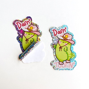 Venta al por mayor de pegatinas de vinilo holográficas de película láser de impresión de logotipo personalizado impermeable efecto arcoíris troquelado pegatina de Anime brillante - Product Image 2