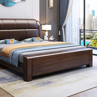 Lits en bois sculptés Style nordique Minimaliste Lit double Meubles de chambre à coucher Lit king size Meubles d'hôtel pas chers Meubles de chambre à coucher