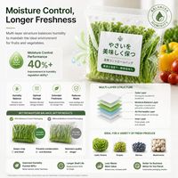 Sacs et pochettes d'emballage pour fruits et légumes respirants de la marque LongXiang, en matériau PE/PA de qualité alimentaire, personnalisés pour l'exportation de produits frais
