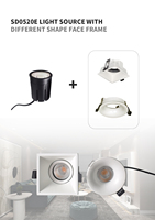 Downlight encastré moderne en aluminium RGB anti-éblouissement à intensité variable avec module de projecteur LED COB remplaçable, CRI 90 élevé