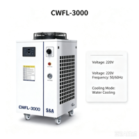 Refroidisseur d'eau industriel CWFL-3000, 220V, 50/60Hz, système de refroidissement pour équipement laser