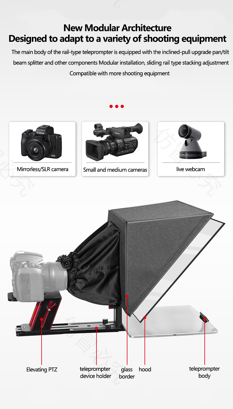 Desview Bestview TP150 Universal Teleprompter for DSLR Camera Smartphone iPad Interview Protable Camera teleprompter