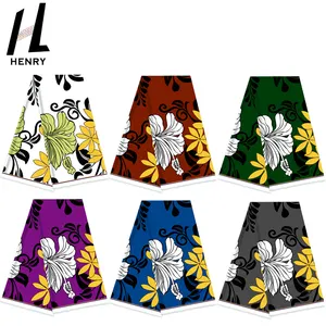 Henry Popular Fashion New Style Printed Big Floral Mumu Dress Polyester Hawaiian Fabric