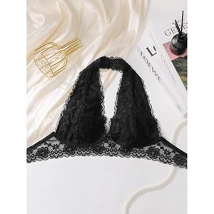 Lace Women's <b>Sexy</b> Underwear <b>Black</b> <b>Lingerie</b> Top Sheer Bralette For Intimate Wear - Product Image 3