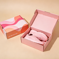 Caja de Empaque para Zapatos Rosa Estética de Diseño Gratuito, Caja de Cartón Corrugado Reciclable Impresa Personalizada para Envío de Calzado para Mujer