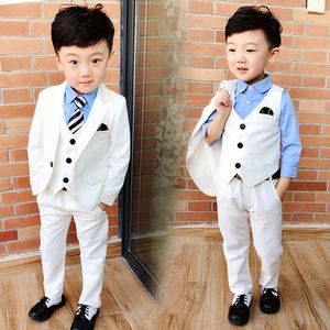 Traje de Caballero Coreano de Moda Primavera Otoño 2019, Ropa para Niños, Nuevo Traje Blanco con Chaleco para Niño, Venta al por Mayor - Product Image 2