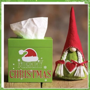 Boîte à mouchoirs décorative de Noël, boîte à mouchoirs en bois massif à tirer, boîte à mouchoirs pour fête, boîte à mouchoirs personnalisable avec logo. - Product Image 2